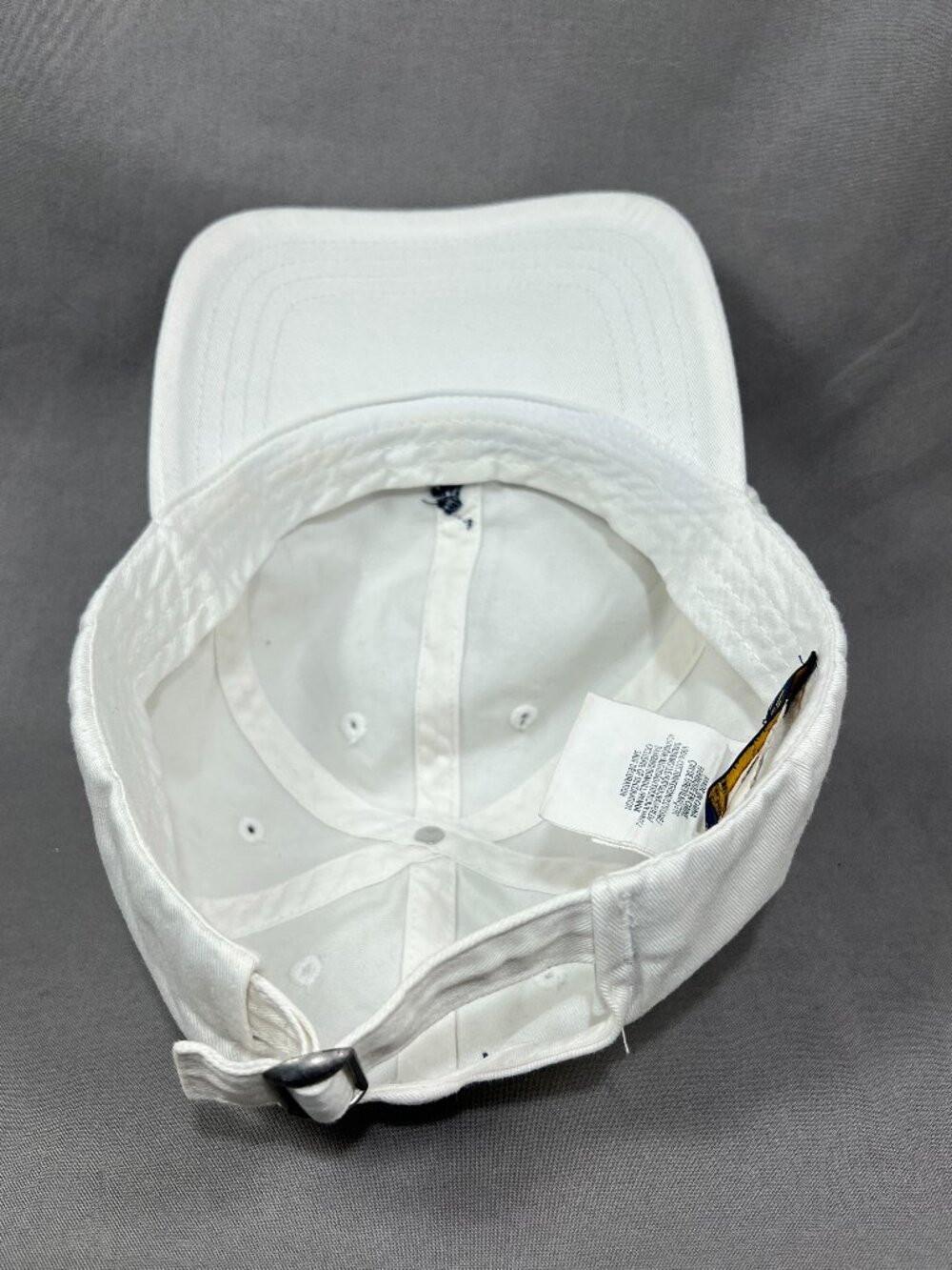 Polo Ralph Lauren Strapback Hat Adjustable White Navy Pony Dad Youth Kids 8-20 - Picture 13 of 16